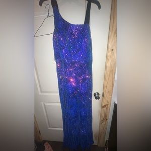 Nightway, size 14 prom dress, purple glitter